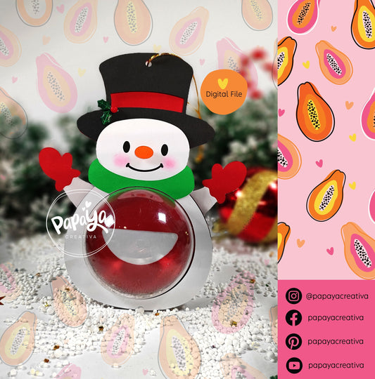 Frosty Snowman Candy holder (Digital File) SVG/ STUDIO Format / Dome size 8cm / Open and close system