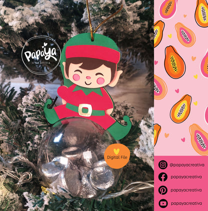Cut File Set Elfs Christmas Balls