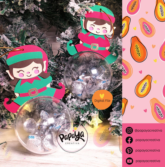 Cut File Set Elfs Xmas Balls