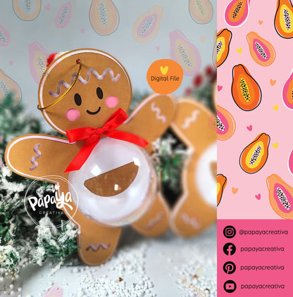Gingerbread Set Candy Holder (Digital File) SVG/ STUDIO Format / dome size 8cm/ open and close system