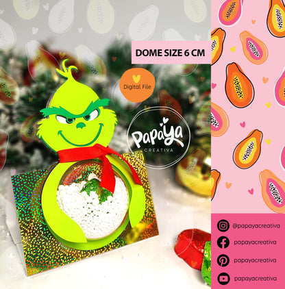 Set Candy Holder & Card Xmas Theme (Digital File) SVG/ STUDIO Format / Dome size 60mm