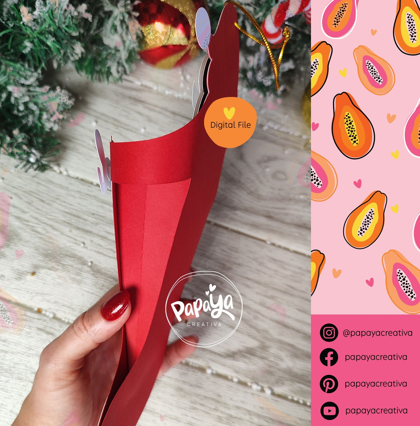 Santa Claus Christmas Stocking Holder (Digital File) SVG/ STUDIO Format