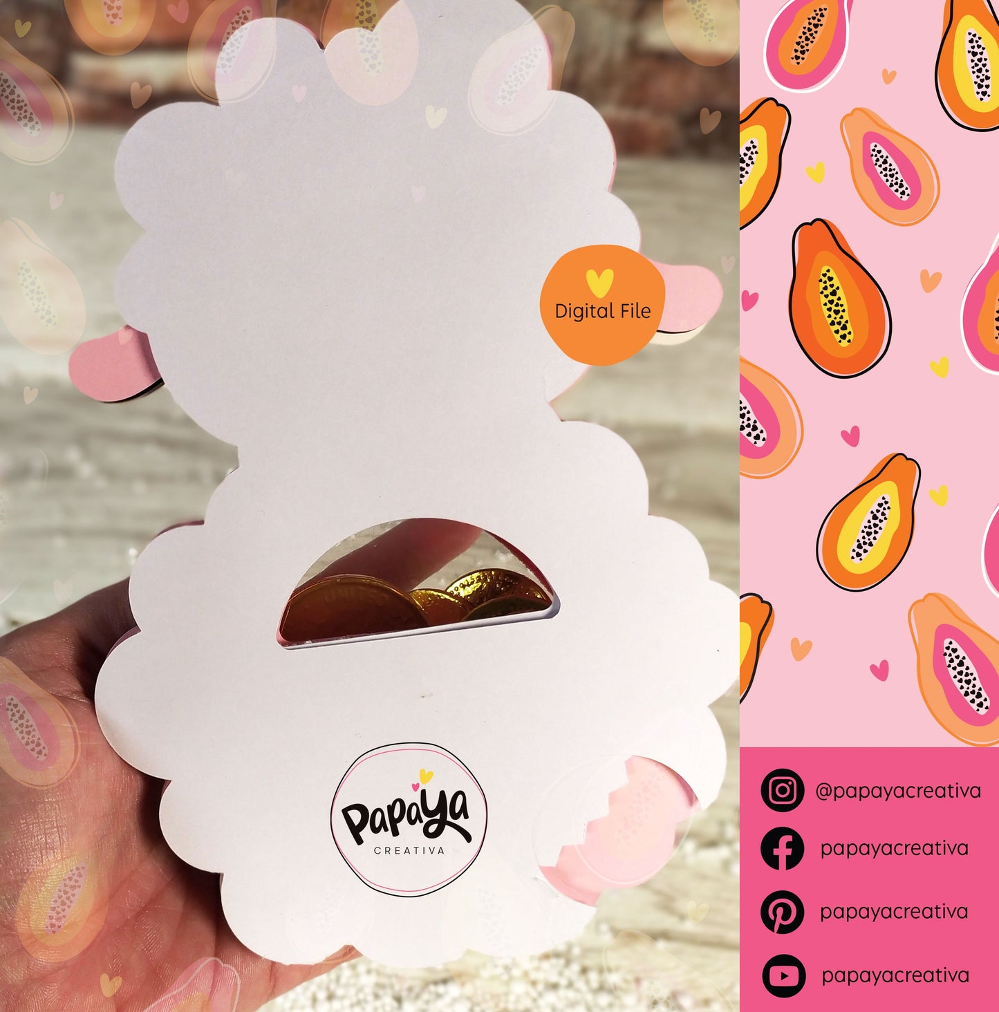 Sheep DIGITAL FILE Candy Holder/ dome size 8cm/ open and close system