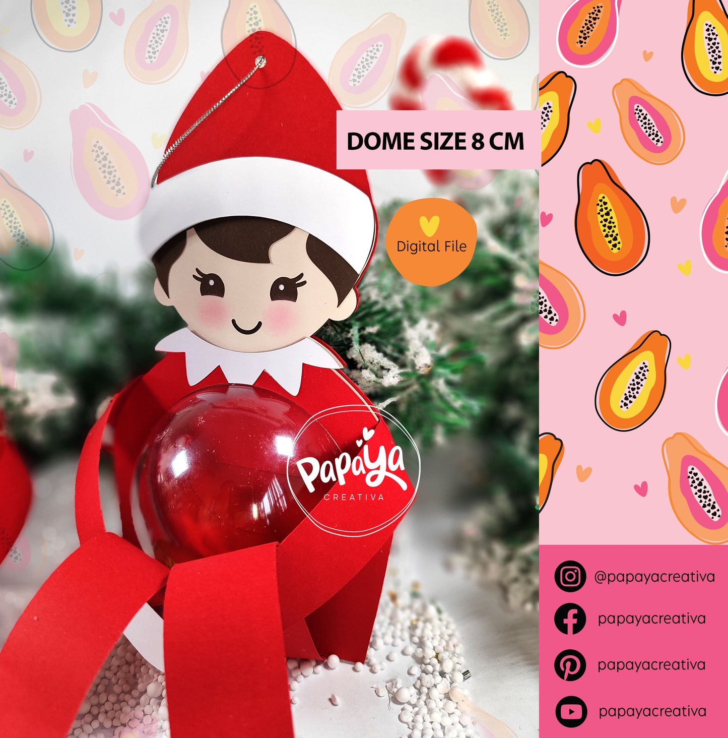 Elfs Set Candy Holder (Digital File) SVG/ STUDIO Format / Dome size 8cm / easy open and close system