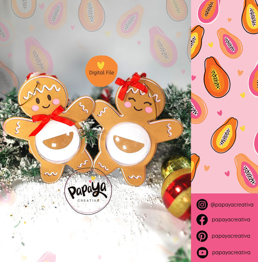 Gingerbread Set Candy Holder (Digital File) SVG/ STUDIO Format / dome size 8cm/ open and close system