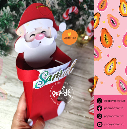 Santa Claus Christmas Stocking Holder (Digital File) SVG/ STUDIO Format