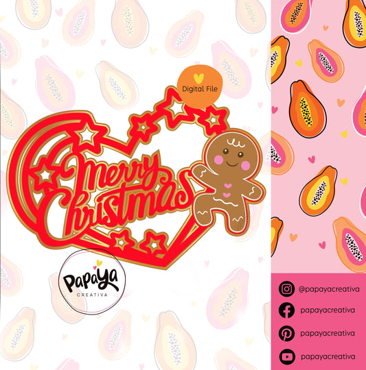 Christmas Caketopper (layers) (Digital File) SVG/ STUDIO Format