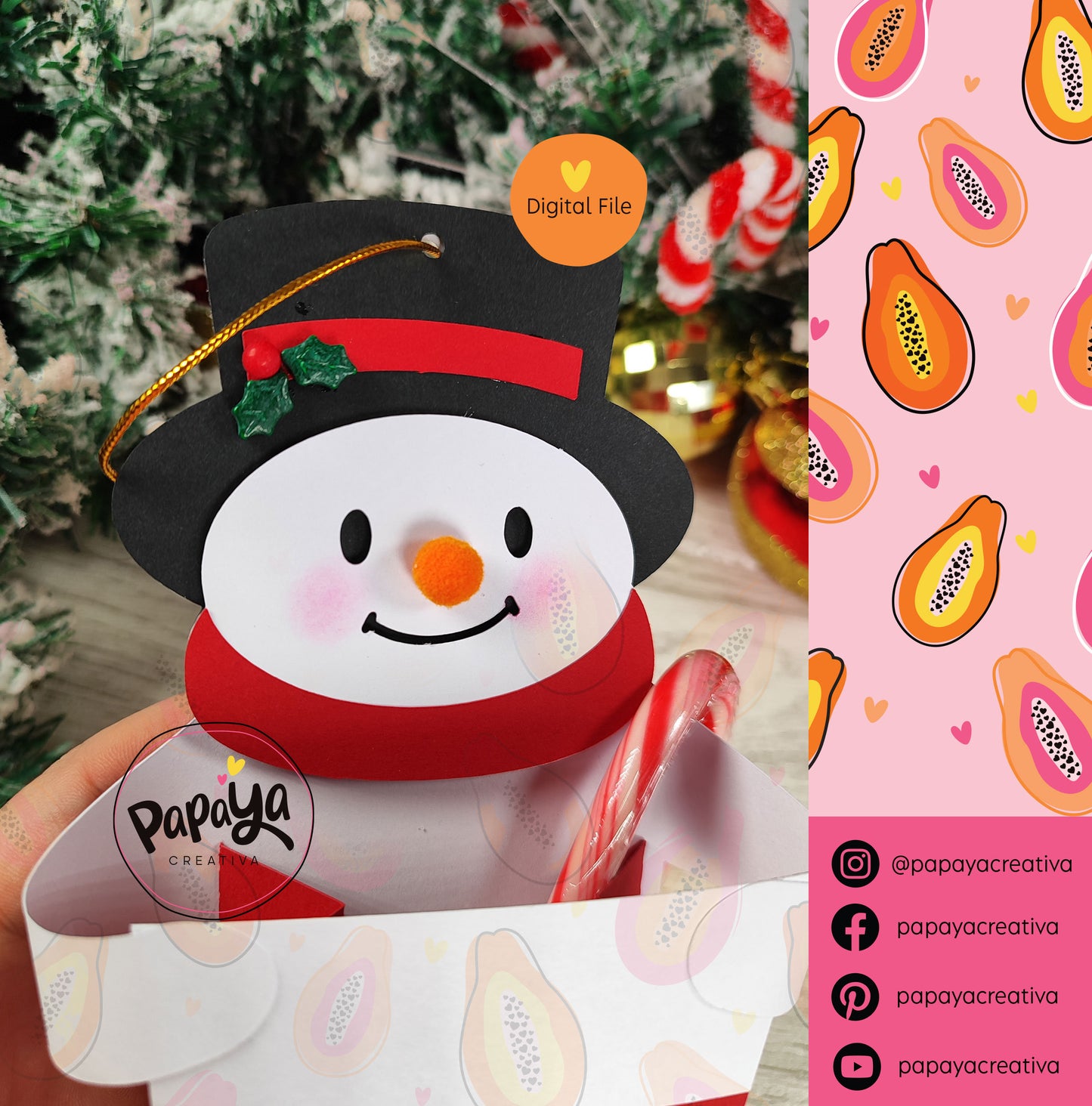 Cut File Snowman Christmas Stocking Holder