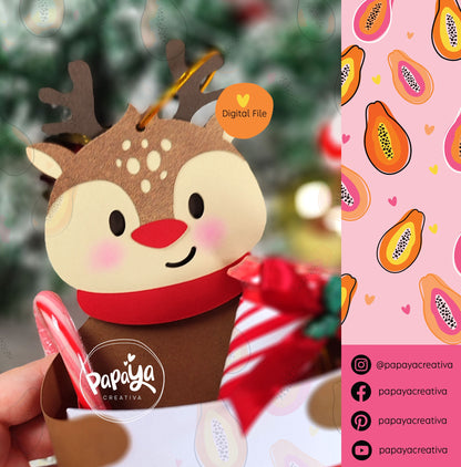 Rudolf Christmas Stocking Holder (Digital File) SVG/ STUDIO Format