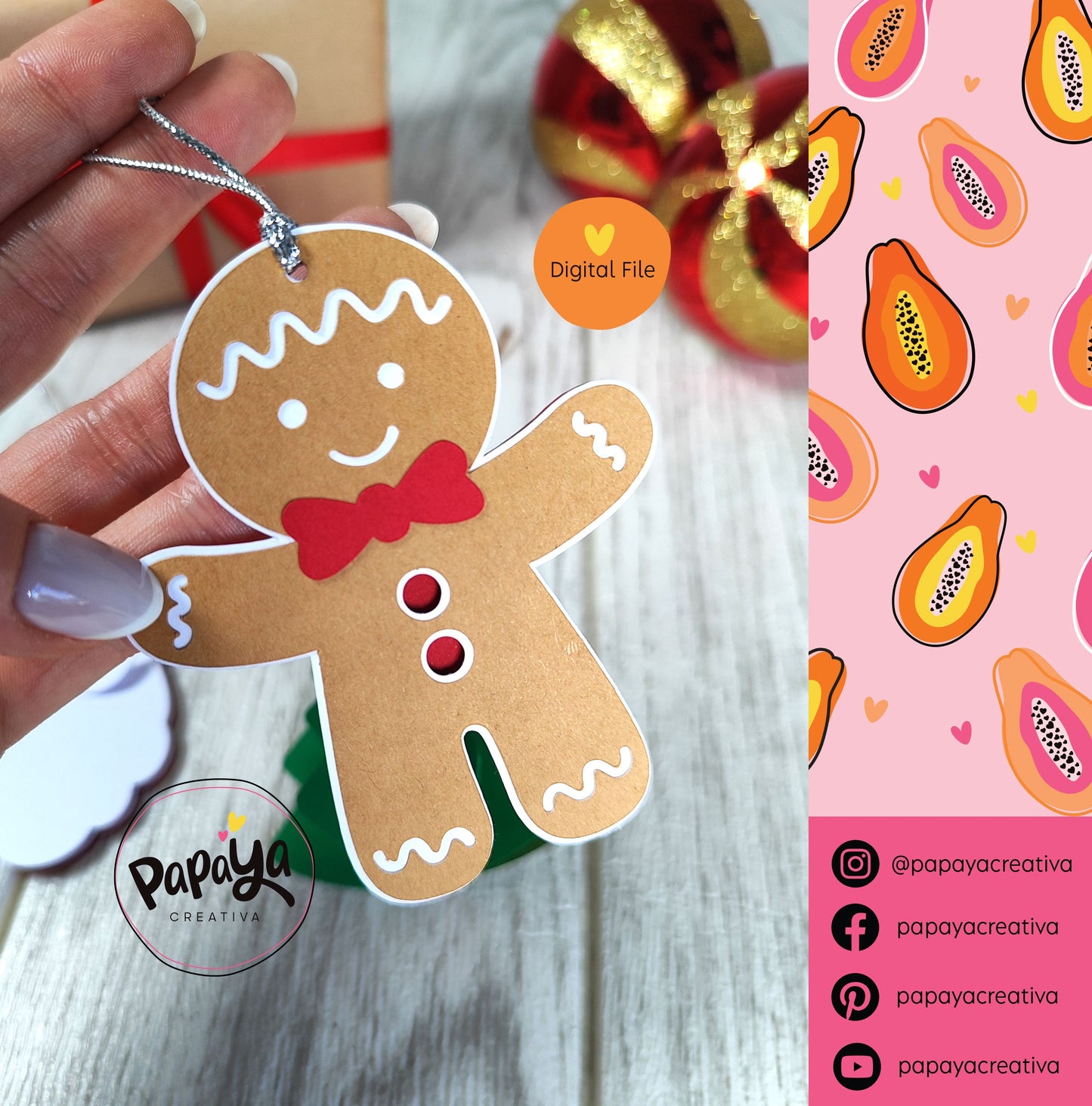 Cut File Tags Xmas Set Santa/XmasTree/Ginger