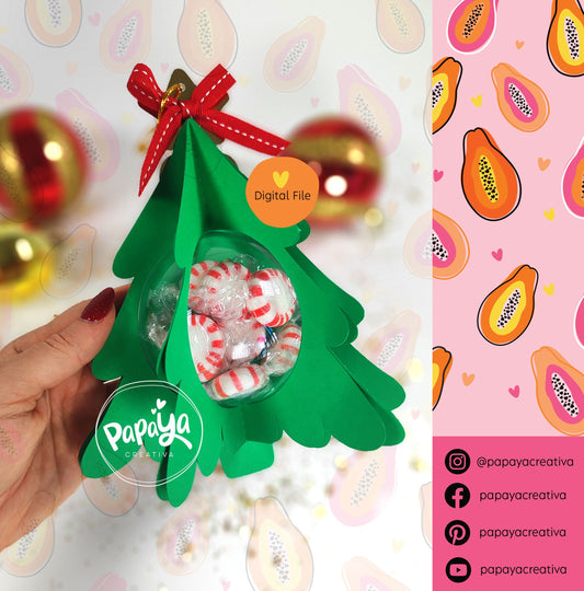 Christmas Tree Candy Holder (Digital File) SVG/ STUDIO Format / dome size 8cm/ open and close system