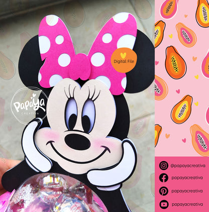 Mickey/Minnie DIGITAL FILE Candy Holder/ Dome size 8cm/ Easy open & close system