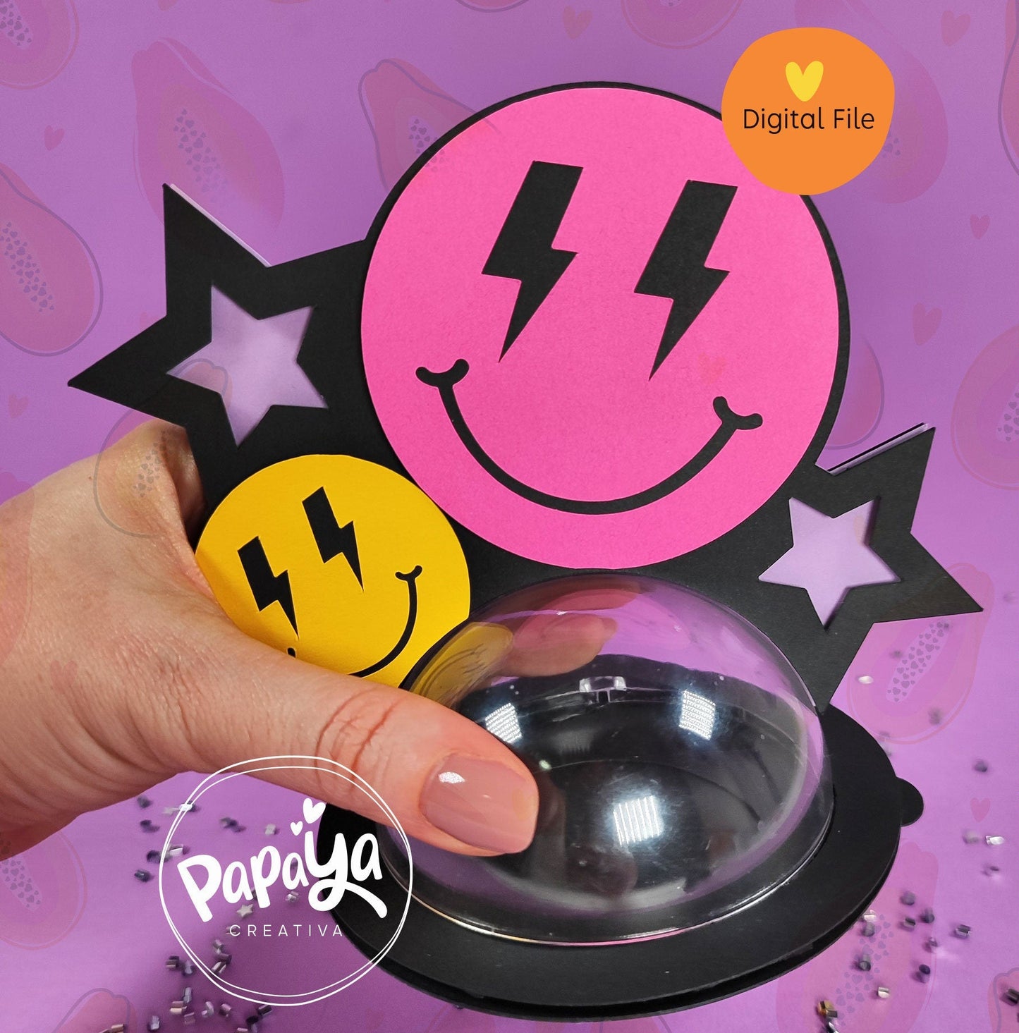 Smiley Candy Holder/ Dome Size 8cm/ Open and close system
