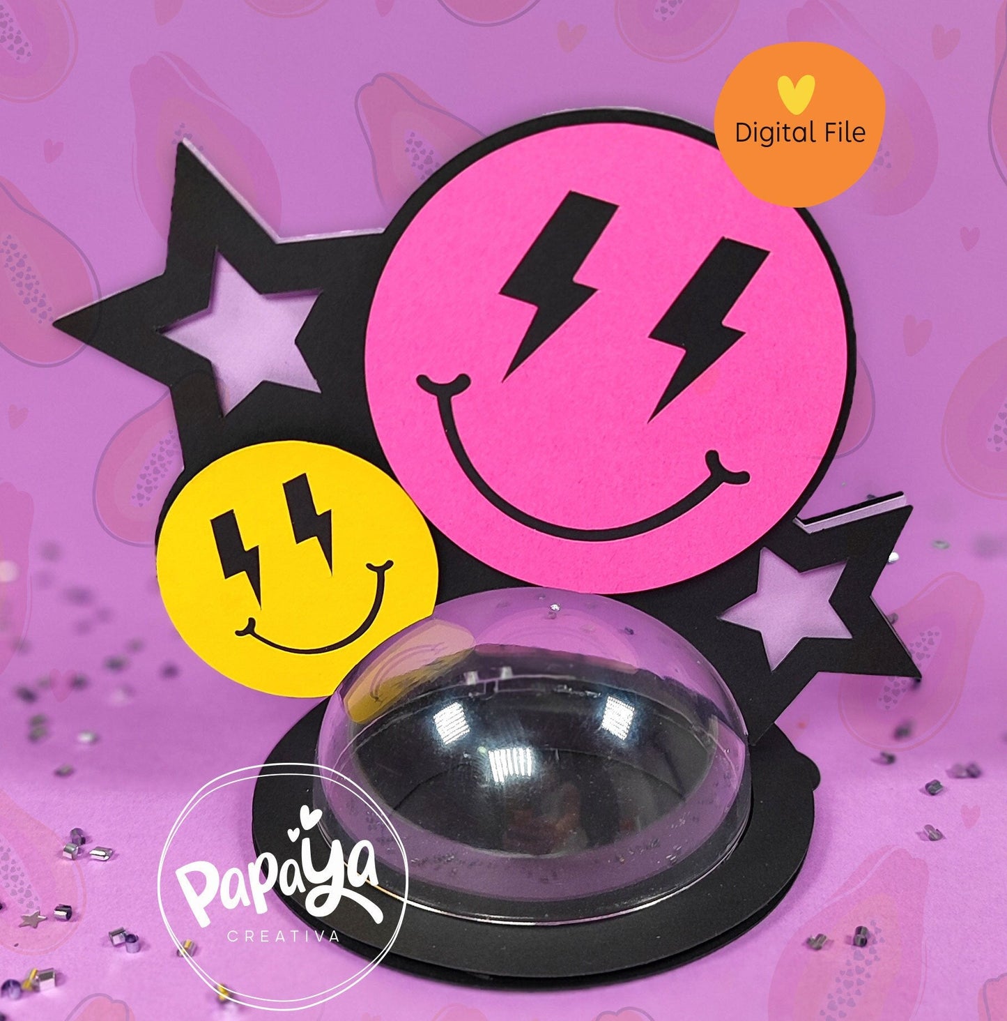 Smiley Candy Holder/ Dome Size 8cm/ Open and close system
