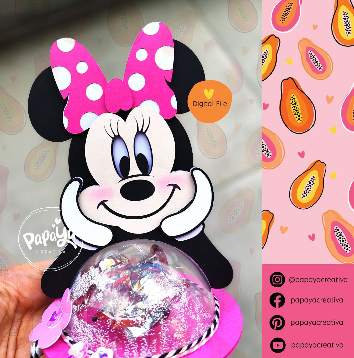 Mickey/Minnie DIGITAL FILE Candy Holder/ Dome size 8cm/ Easy open & close system