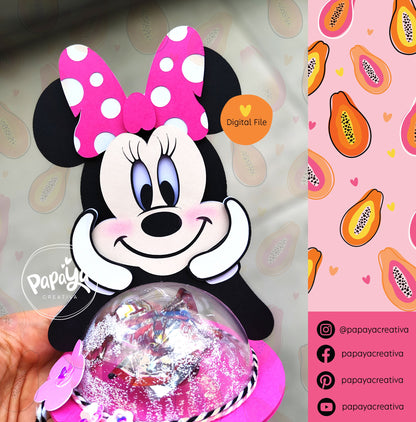 Mickey/Minnie DIGITAL FILE Candy Holder/ Dome size 8cm/ Easy open & close system