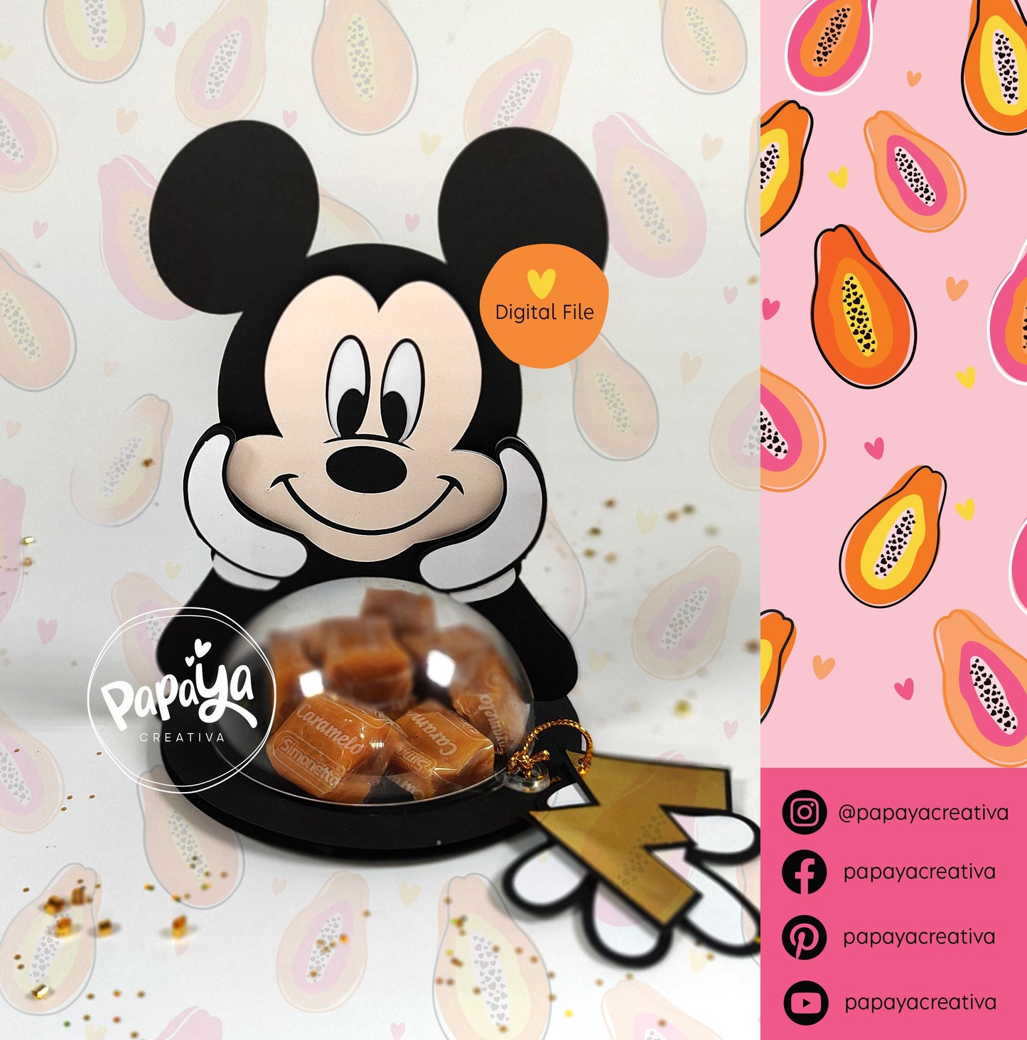Mickey/Minnie DIGITAL FILE Candy Holder/ Dome size 8cm/ Easy open & close system