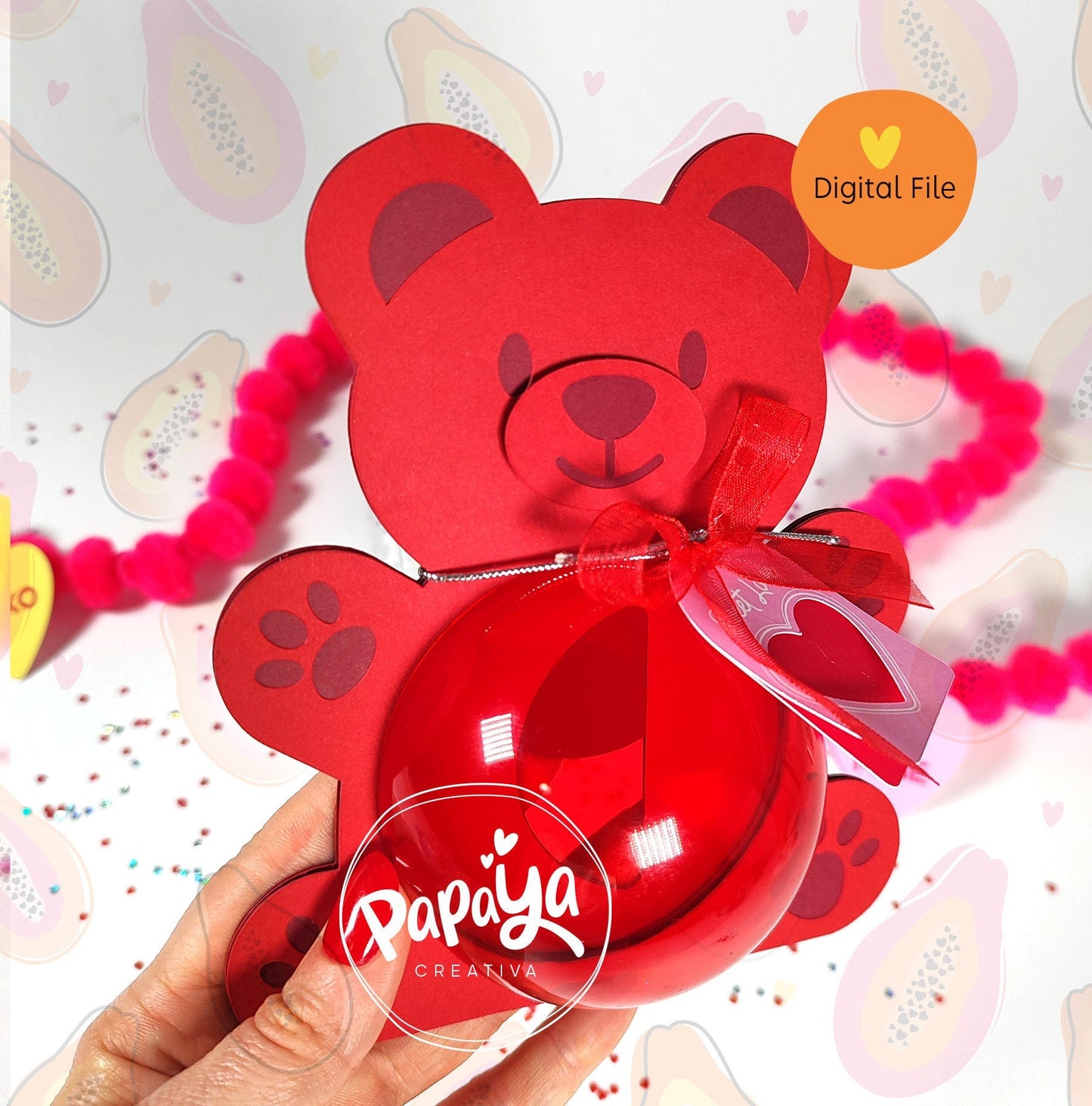 Gummy Bear DIGITAL FILE Candy Holder/ Dome size 8cm/ easy open and close system