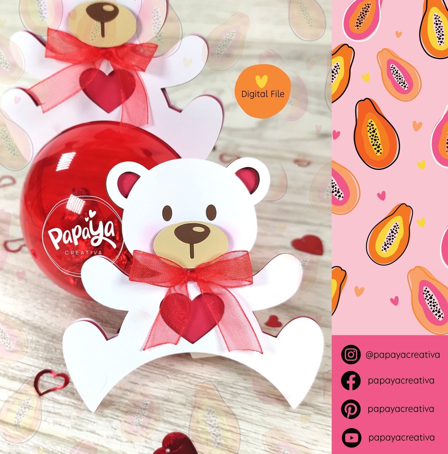 Cute Bear Set Ball DIGITAL FILE / Ball size 8cm