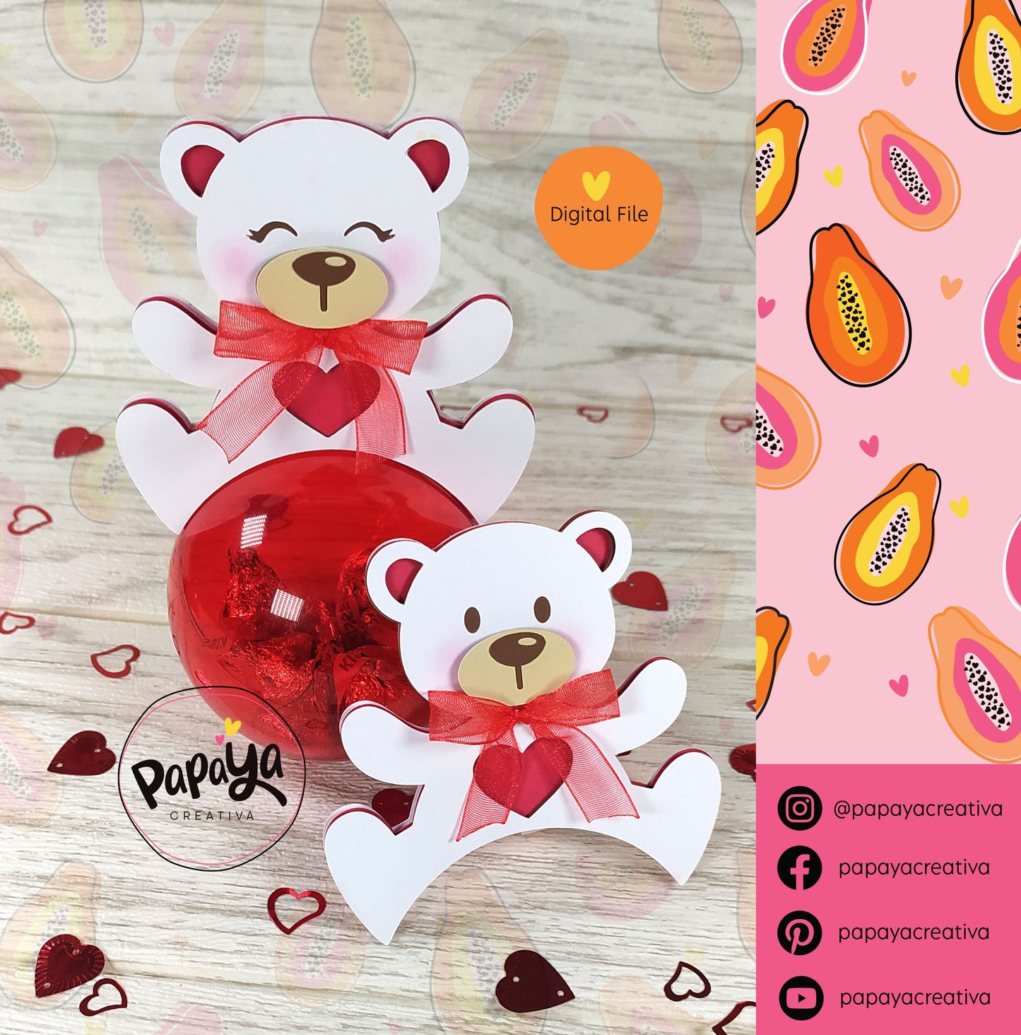 Cute Bear Set Ball DIGITAL FILE / Ball size 8cm