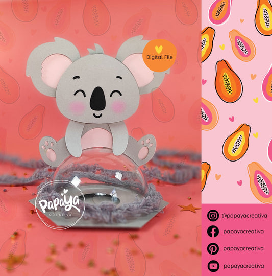 Koala DIGITAL FILE Candy holder/ dome size 8cm/ open and close system (flower)