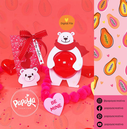 Lovely Set Polar Bear/ Candy holder & Box/ Dome size 8cm