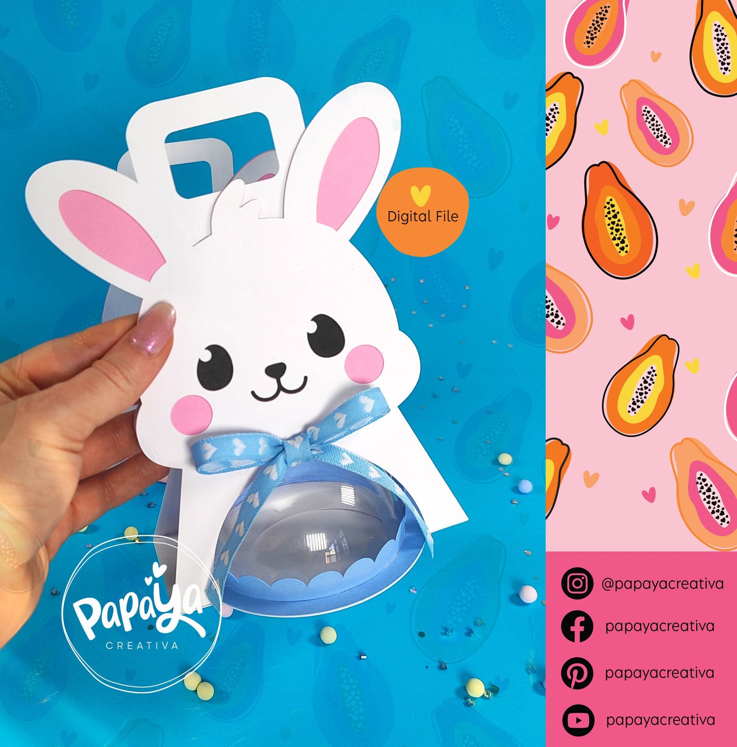 Bunnies Candy Holders / Dome size 8cm/ open and close system
