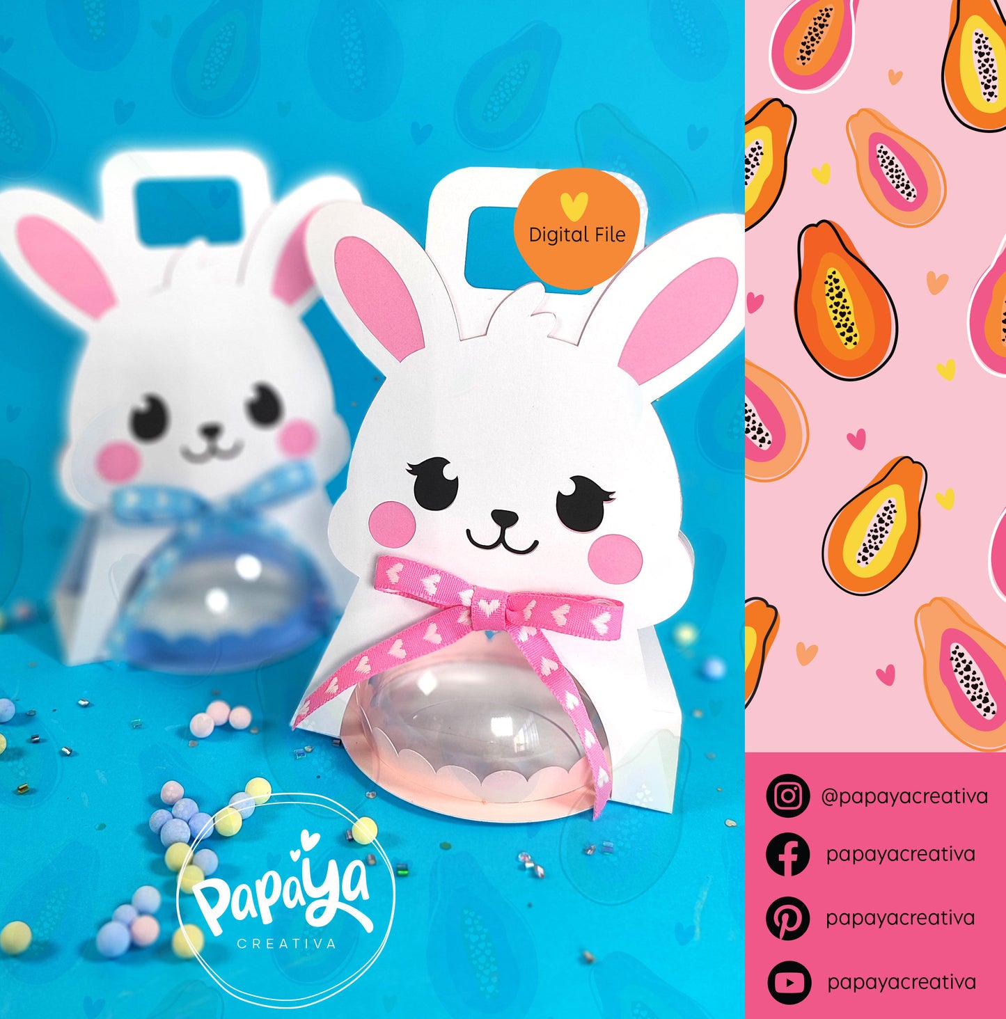 Bunnies Candy Holders / Dome size 8cm/ open and close system