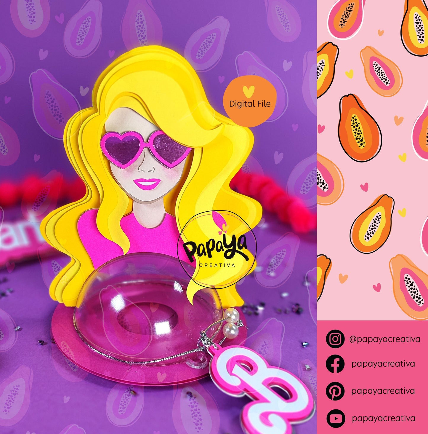 Doll DIGITAL FILE Candy Holder / dome size 8cm/ open and close system