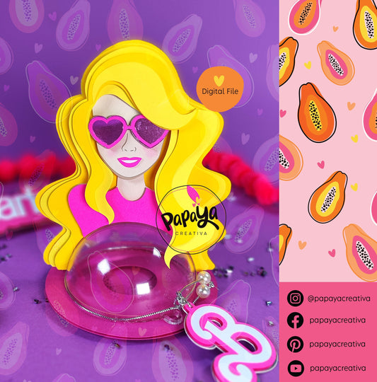 Doll DIGITAL FILE Candy Holder / dome size 8cm/ open and close system