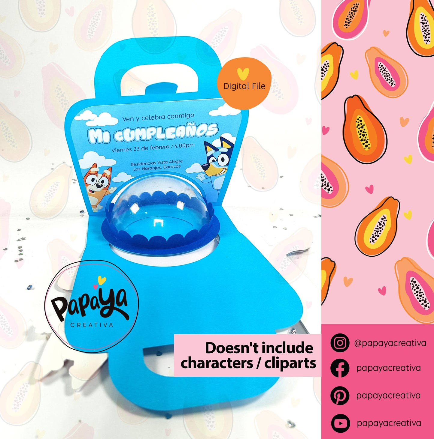 Candy Holder DIGITAL FILE base to personalize/ dome size 8cm/ open and close system