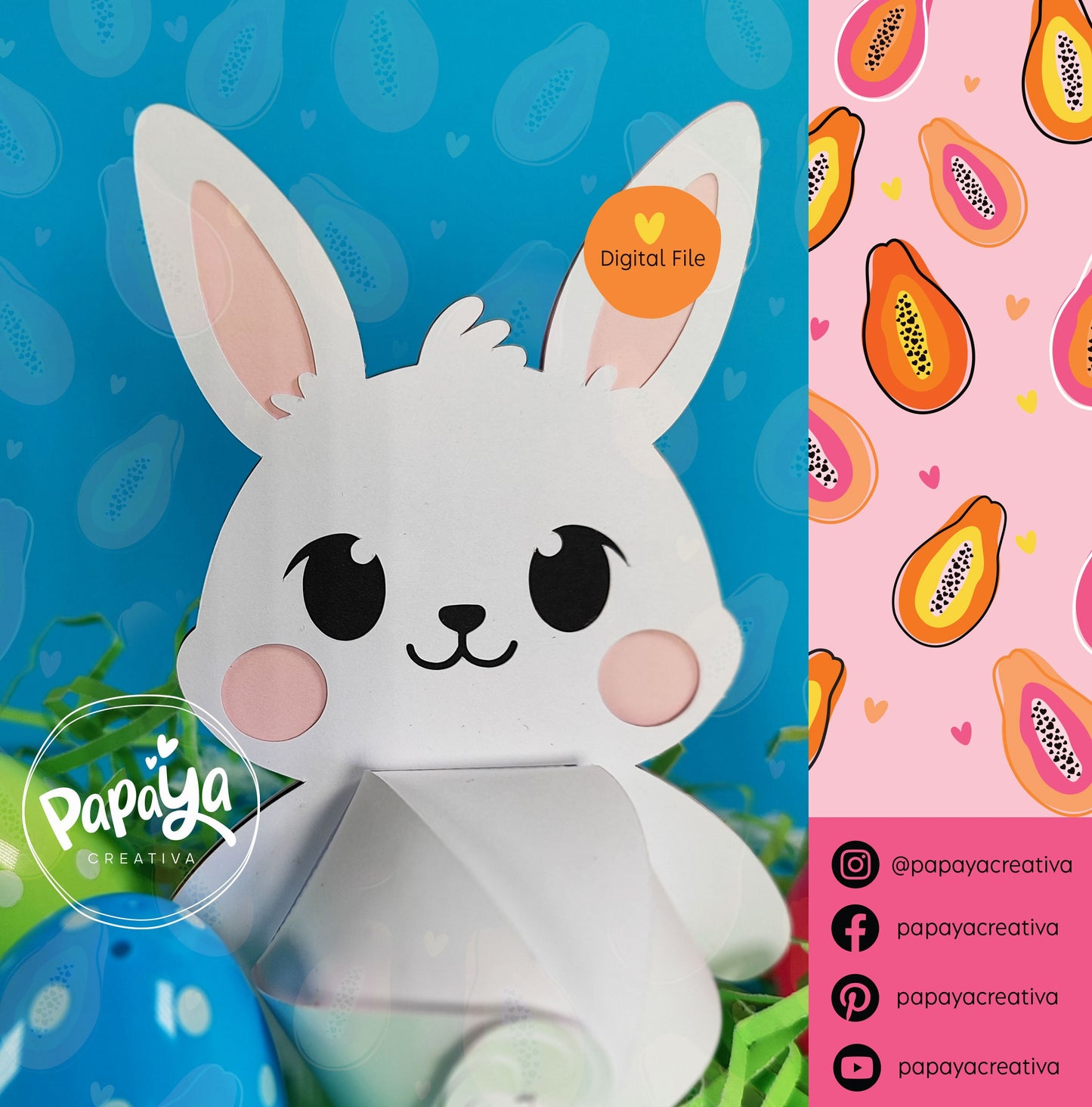 Cut File Bunny Holder/ Happy Easter