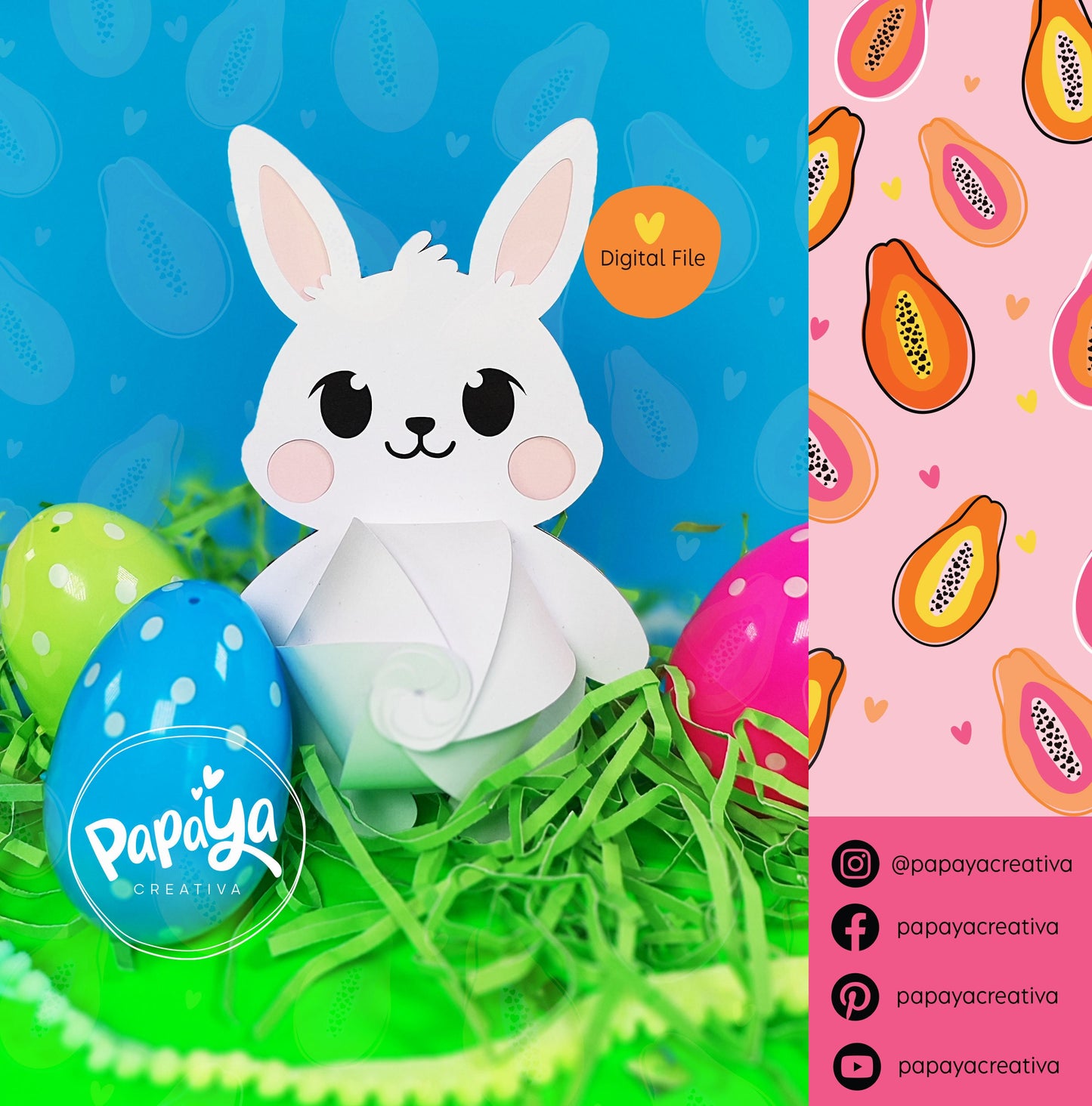 Cut File Bunny Holder/ Happy Easter