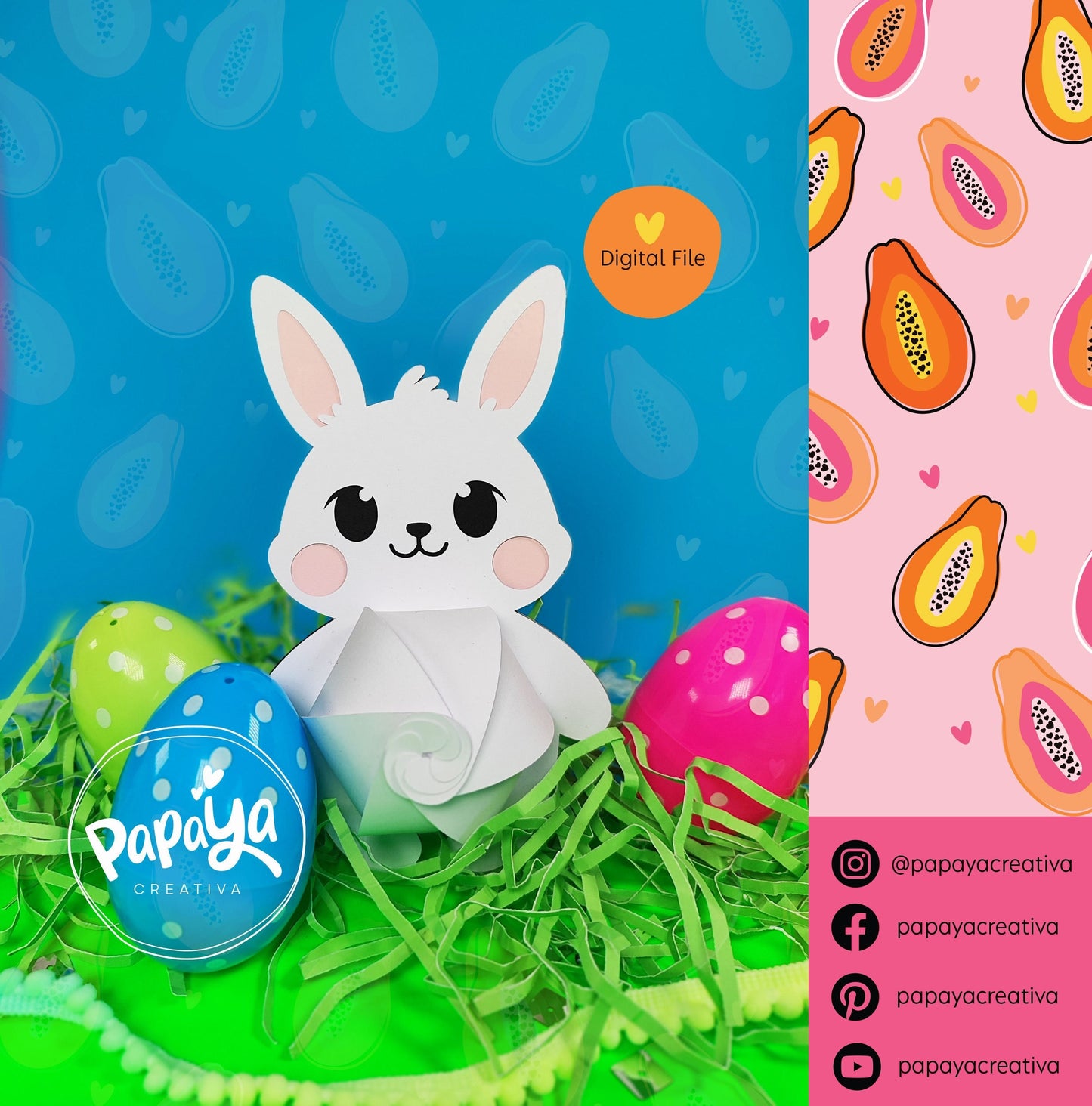 Cut File Bunny Holder/ Happy Easter