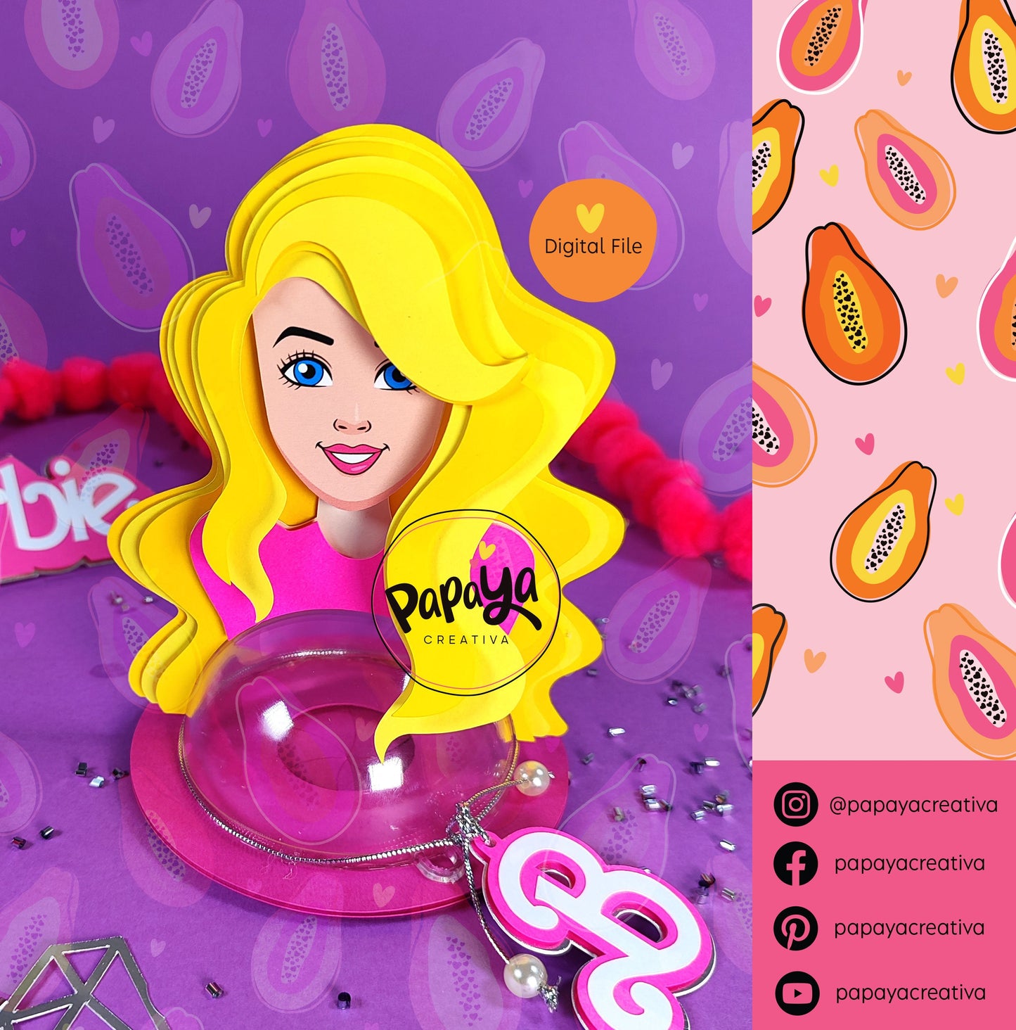 Doll DIGITAL FILE Candy Holder / dome size 8cm/ open and close system