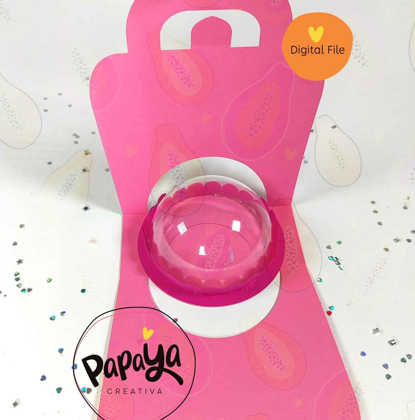 Candy Holder DIGITAL FILE base to personalize/ dome size 8cm/ open and close system