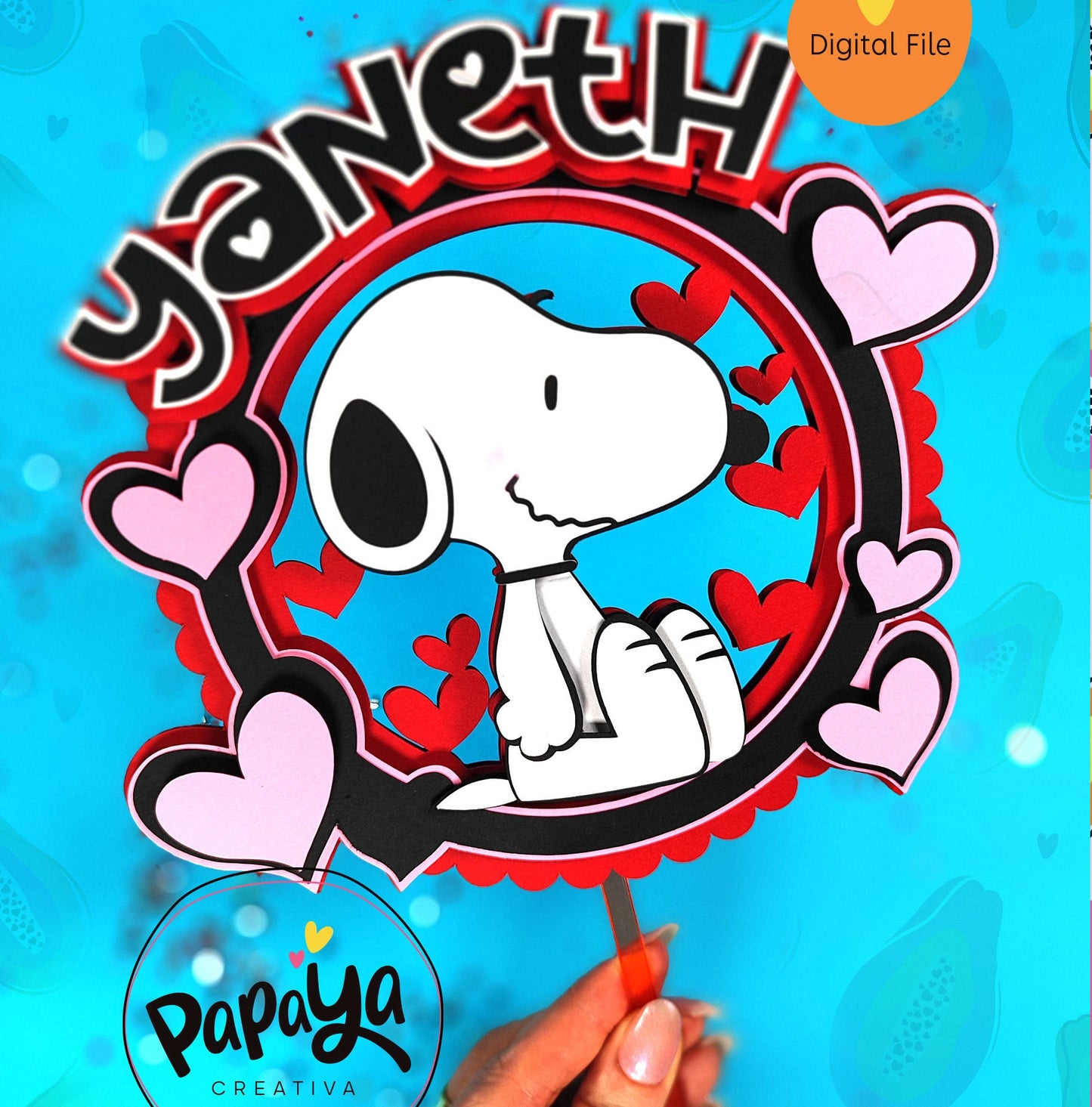 Cake topper Lovely Dog DIGITAL FILE /doesn't include font