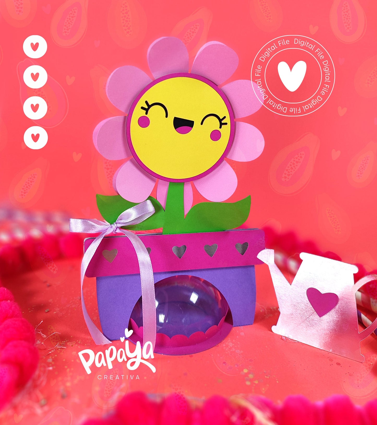 Flower DIGITAL FILE Candy Holder *Easy open/close system* (Dome 8cm)