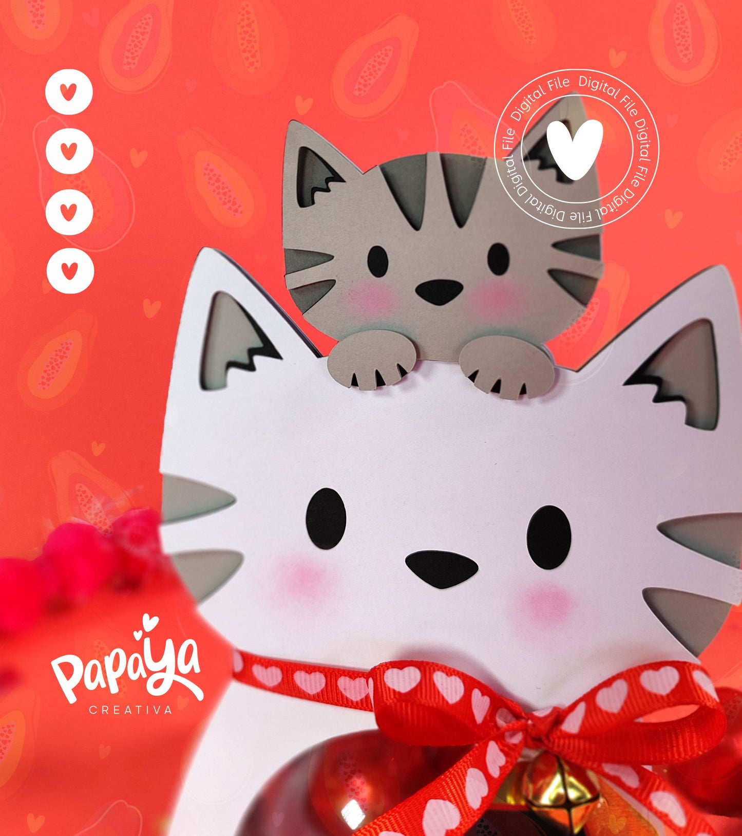 Kitty Mom DIGITAL FILE Candy Holder *Easy open/close system* (Dome 8cm)