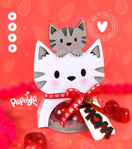 Kitty Mom DIGITAL FILE Candy Holder *Easy open/close system* (Dome 8cm)