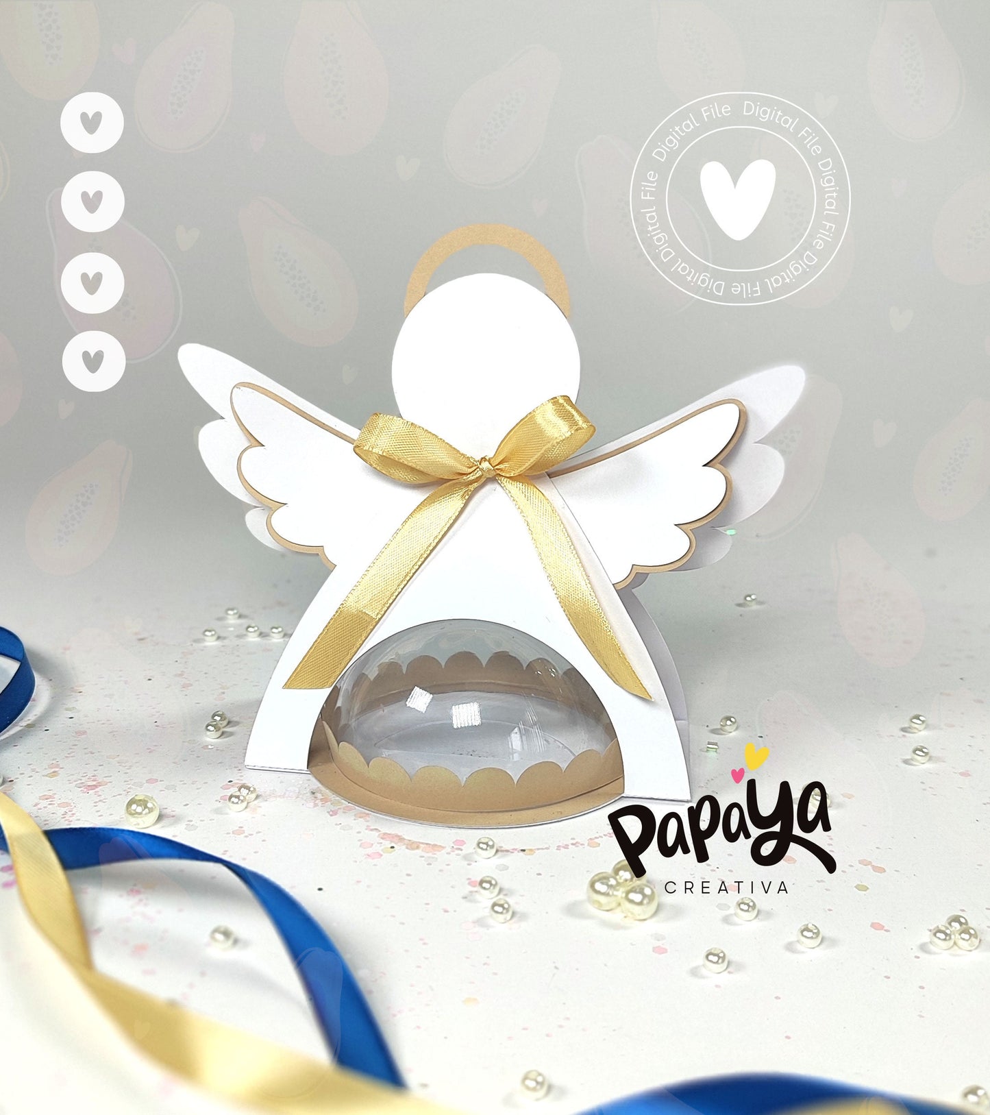 Angel DIGITAL FILE Candy holder *Easy open/close system* (Dome 8cm)
