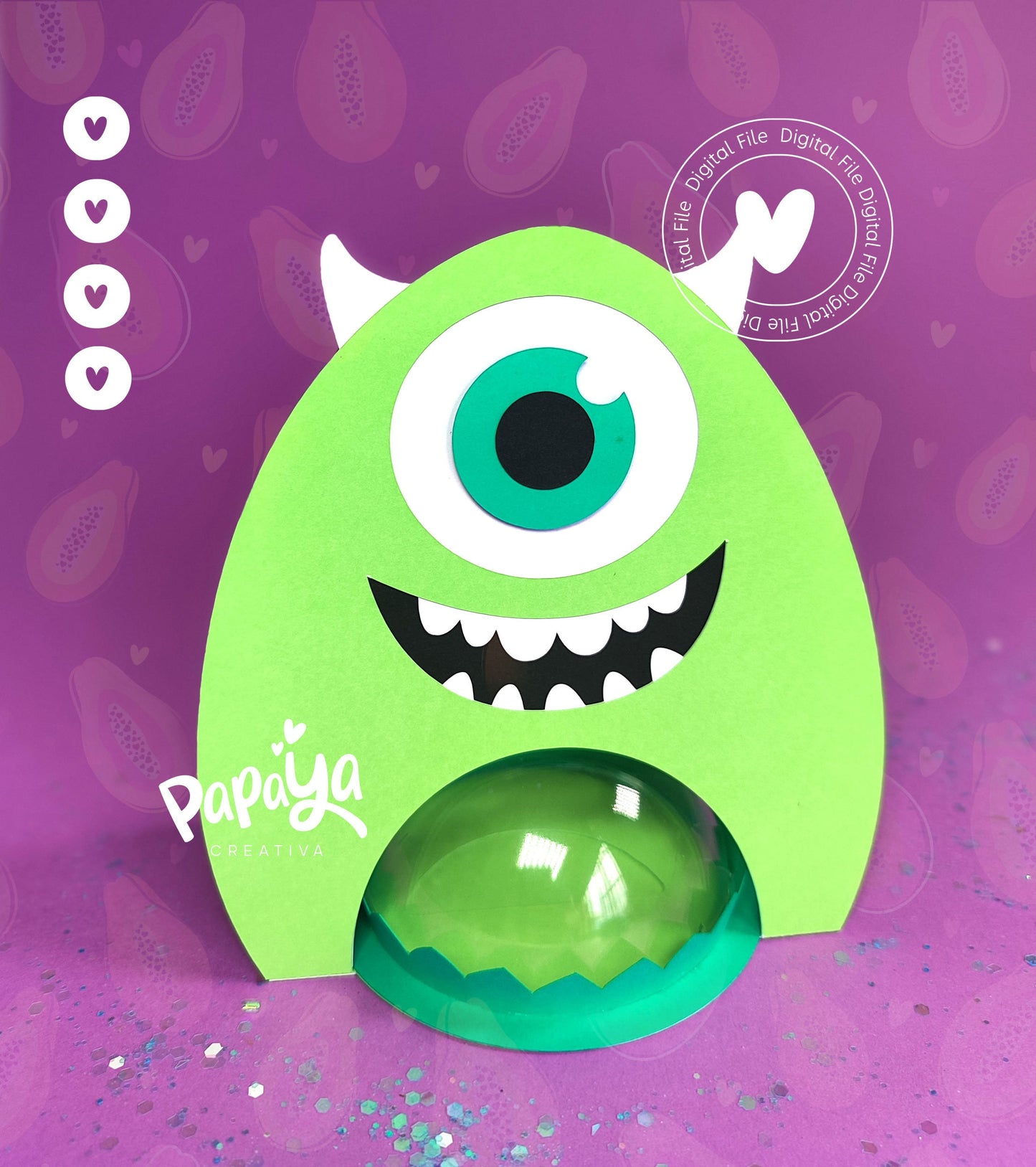 Sulley & Mike DIGITAL FILES Candy Holders *Easy open/close system* (Dome 8cm)