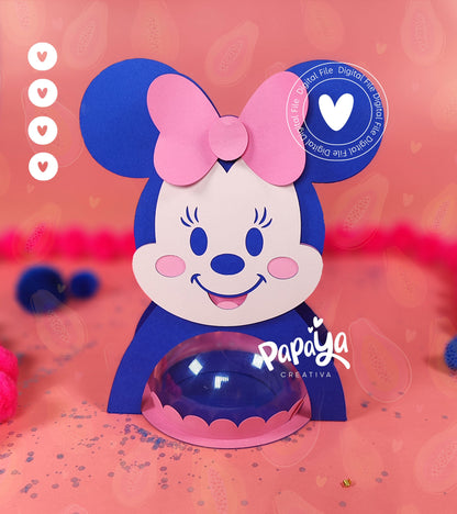 Minnie & Mickey Set DIGITAL FILE Candy Holders *Easy open/close system* (Dome 8cm)