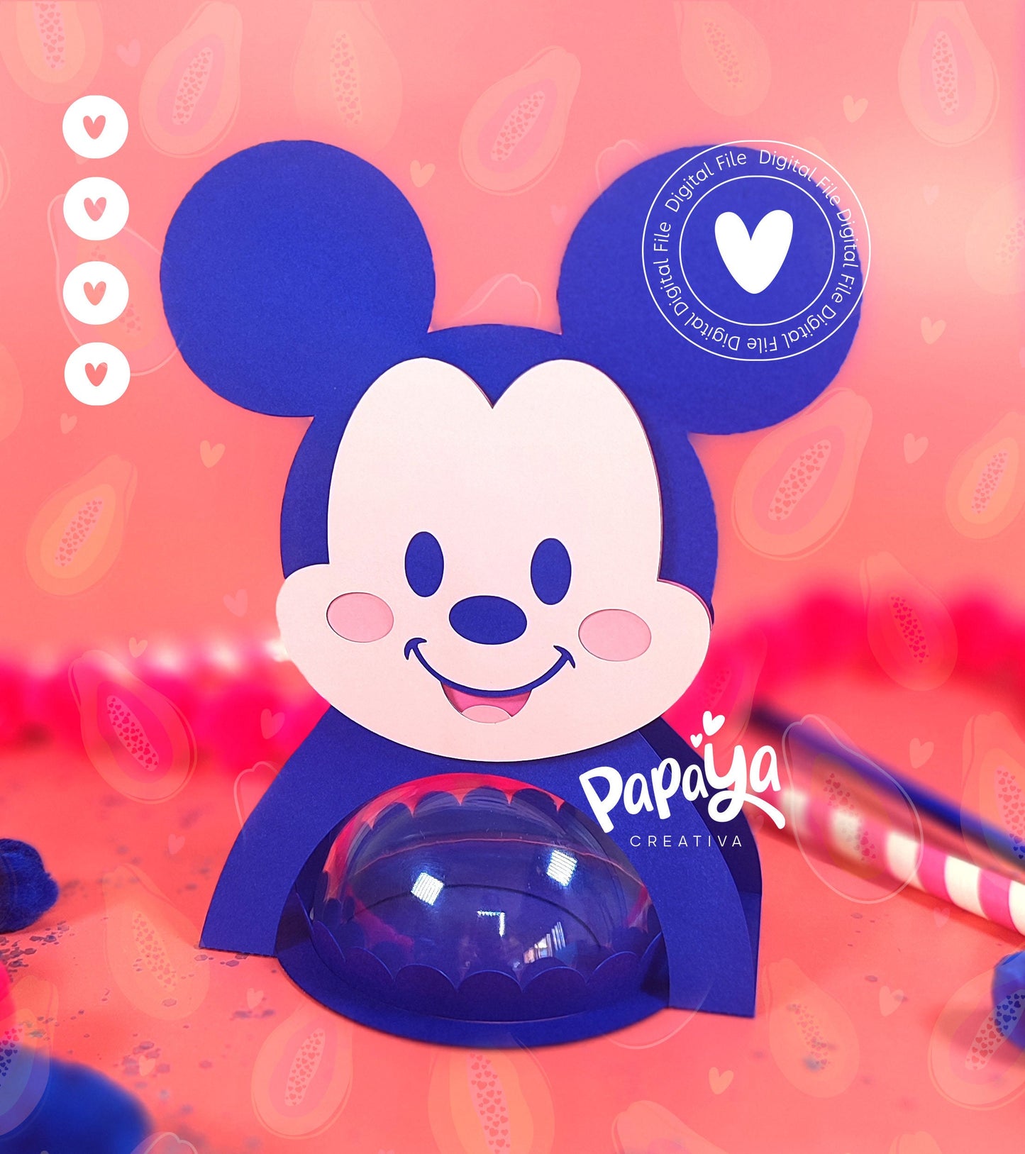Minnie & Mickey Set DIGITAL FILE Candy Holders *Easy open/close system* (Dome 8cm)