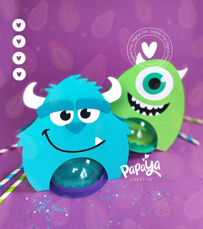 Sulley & Mike DIGITAL FILES Candy Holders *Easy open/close system* (Dome 8cm)