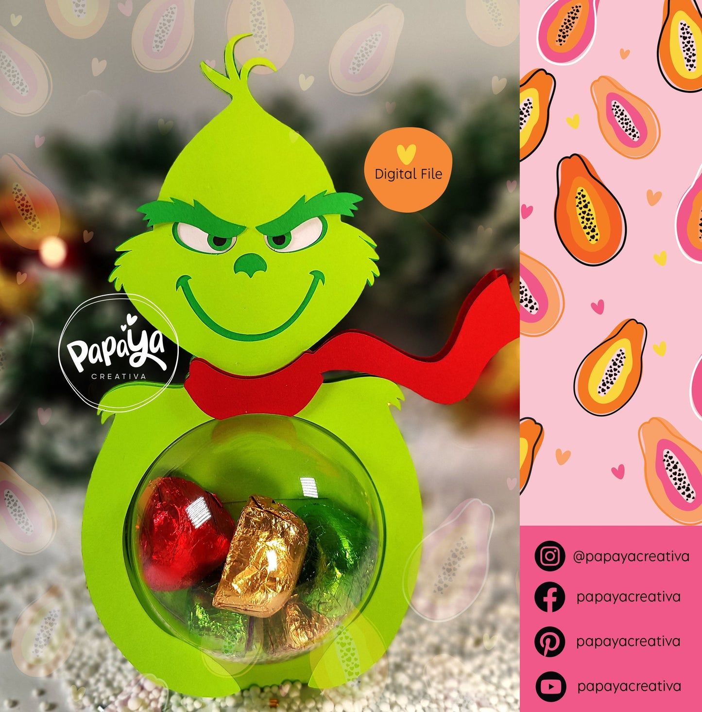 Mr G Candy Holder (Digital File) SVG/ STUDIO Format / Dome size 8cm/ easy open and close system