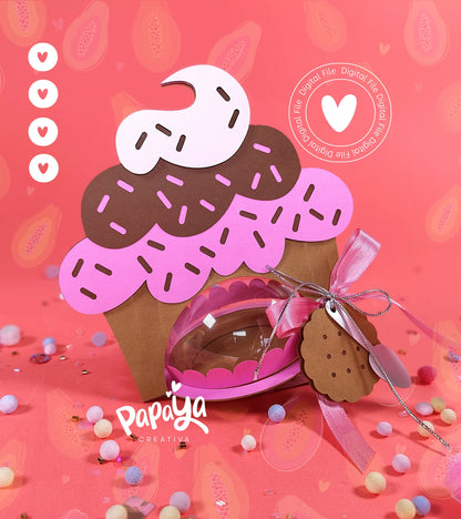 Cupcake DIGITAL FILE Holder *Easy open/close system* (Dome 8cm)