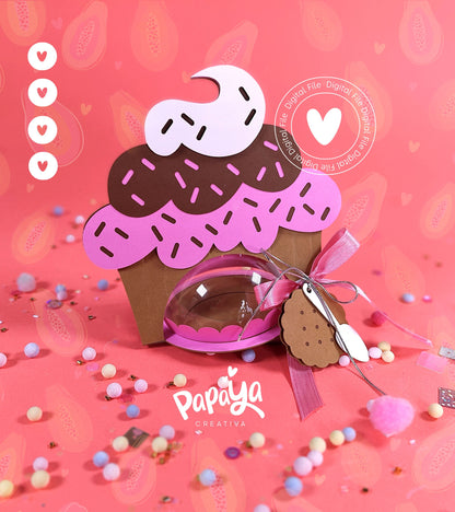 Cupcake DIGITAL FILE Holder *Easy open/close system* (Dome 8cm)