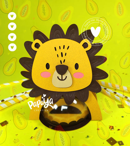 Lion DIGITAL FILE Candy Holder *Easy open/close system* (Dome 8cm)