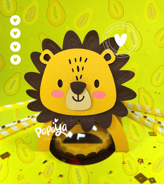 Lion DIGITAL FILE Candy Holder *Easy open/close system* (Dome 8cm)